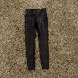 Spanx Leggings Women's Medium Black Faux Leather Stretch Nylon Pants Pull On